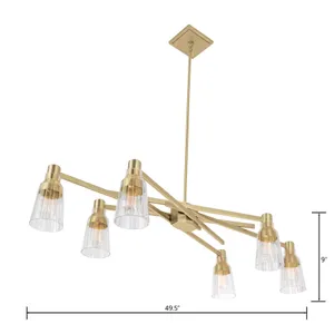 Carnival 49.5'' Wide 6-Light Chandelier - Satin Brass 2