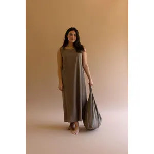 Sleeveless Double-Sided Tie Dress - Sienna and Mocha 7