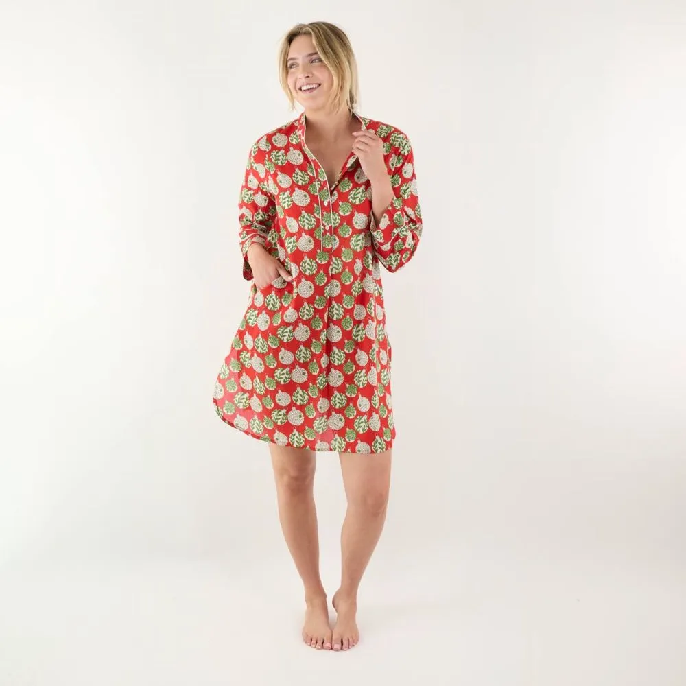 Scandi Ornaments Cotton Night Shirt
