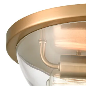 Astoria 13.5'' Wide 2-Light Flush Mount - Satin Gold 2
