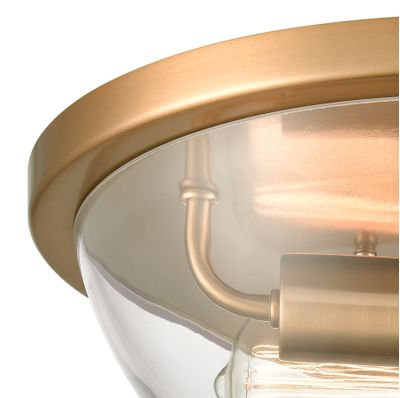 Astoria 13.5″ Wide 2-Light Flush Mount - Satin Gold