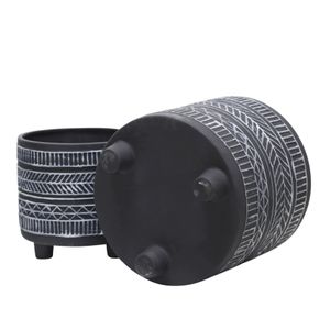 COHENGROVE SET OF 2 BLACK PLANTER 8 (IN) 6