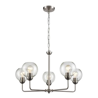 Astoria 28'' Wide 5-Light Chandelier - Brushed Nickel