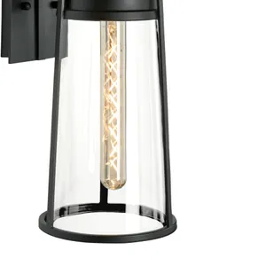 Cone 17'' High 1-Light Outdoor Sconce - Matte Black 4