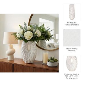 HAYWOODWAY WHITE VASE 16 (IN) 8