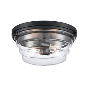 Boyer 14'' Wide 2-Light Flush Mount - Matte Black 1