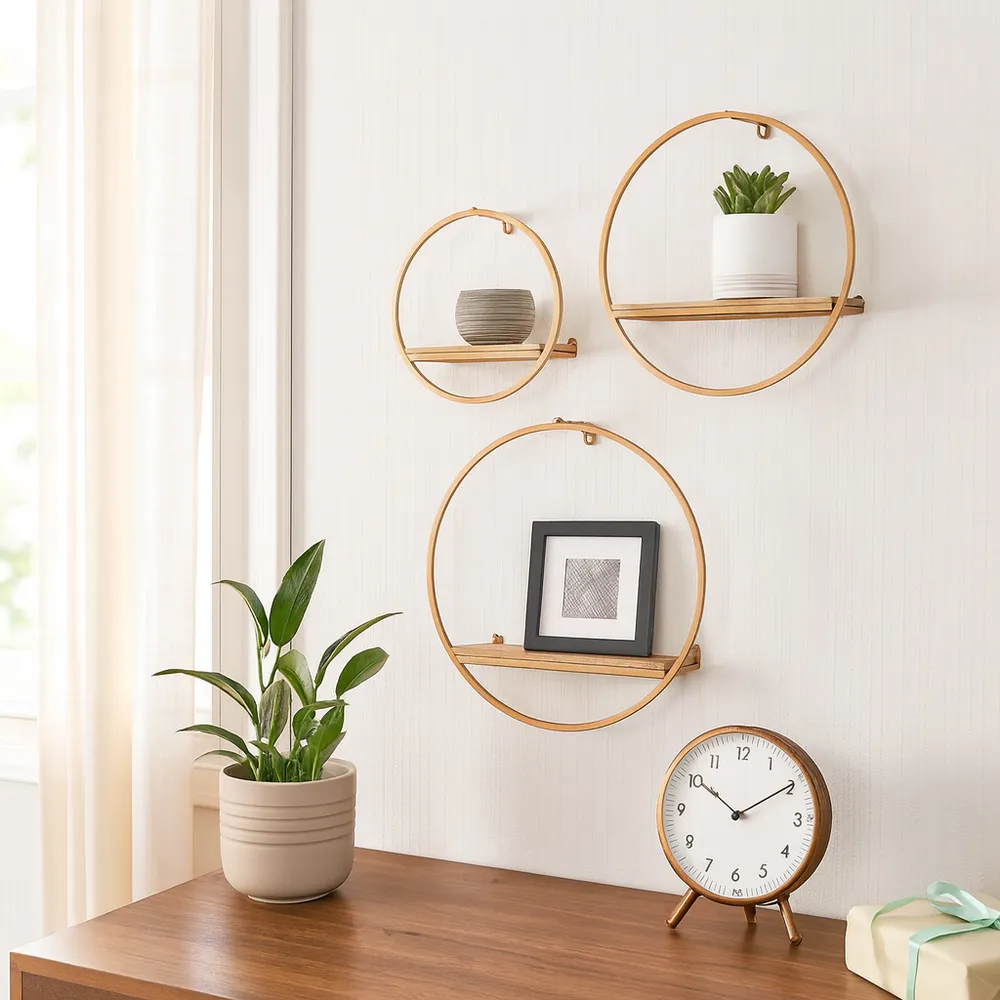 GAIGESTONE SET OF 3 BRONZE WALL SHELF 8 (IN)