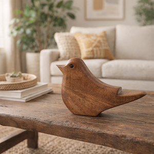 9X6" WOOD BIRD, NATURAL 2