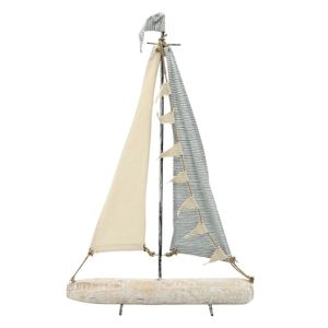 IRON 27" SAILBOAT W/ CLOTH SAILS, MULTI 1