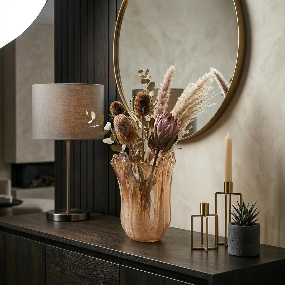 DAXTONROSE TAN GLASS VASE 10 (IN)