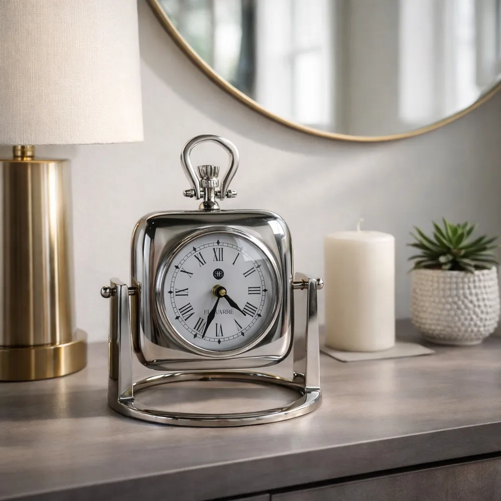 HARPERWICK SILVER CLOCK 9 (IN)