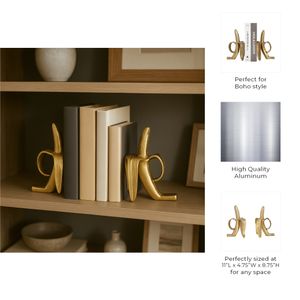 ERINBROOK SET OF 2 GOLD BOOKENDS 9 (IN) 9
