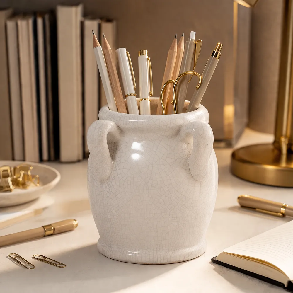 KENDALLPORT WHITE PENCIL CUP 6 (IN)