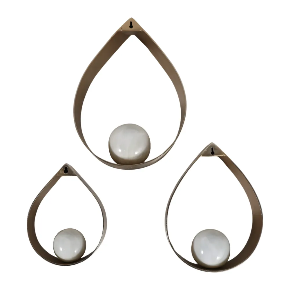 HARDENBROOK SET OF 3 GOLD WALL SCULPTURES 14 (IN)
