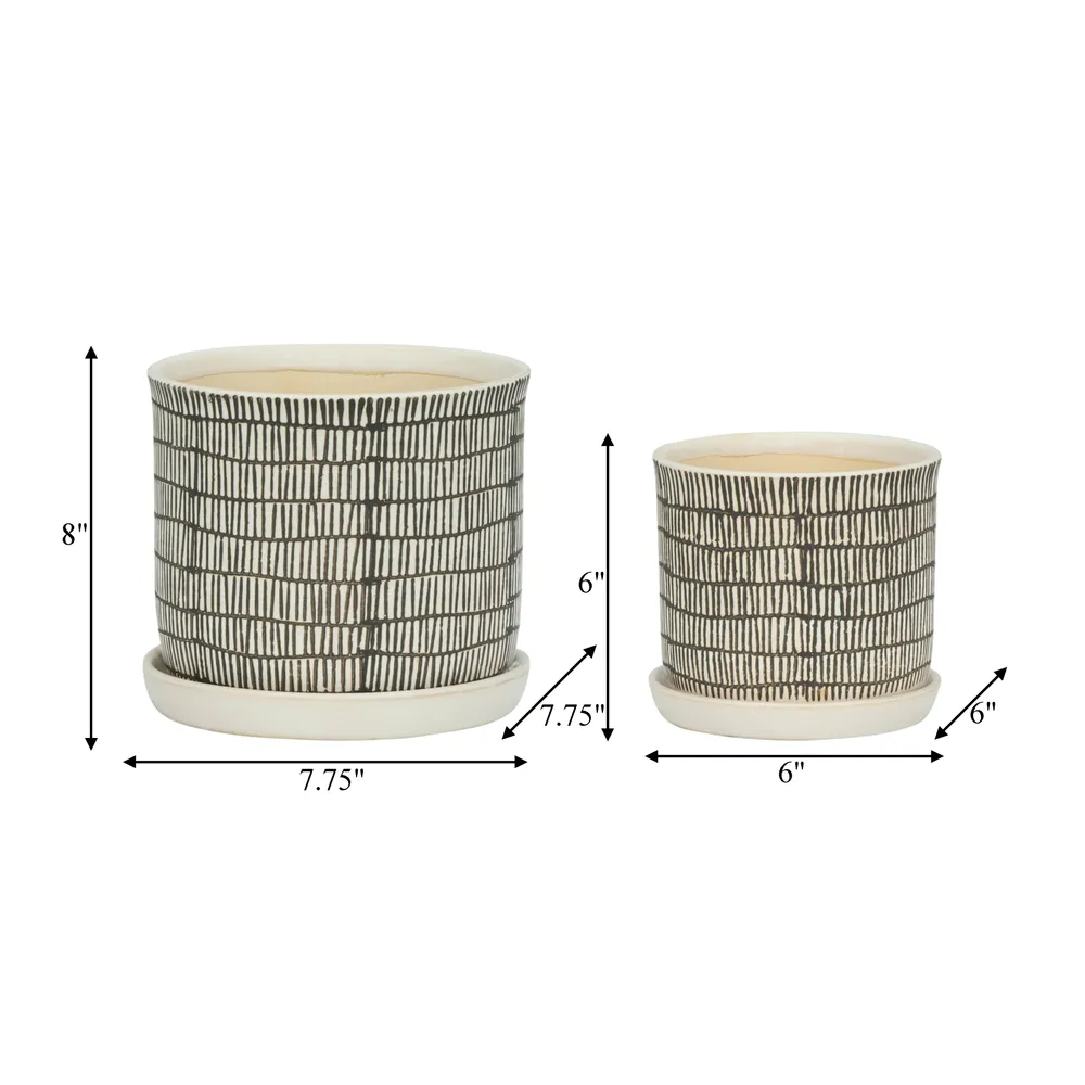 HOUSTONLAKE SET OF 2 IVORY PLANTER 7 (IN)