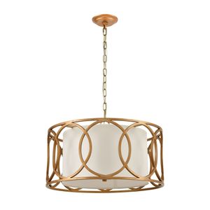 Ringlets 22'' Wide 4-Light Chandelier - Golden Silver 2