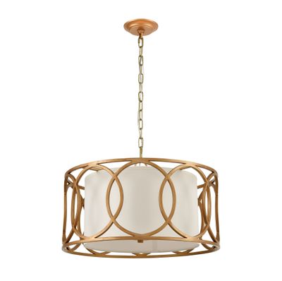 Ringlets 22'' Wide 4-Light Chandelier - Golden Silver