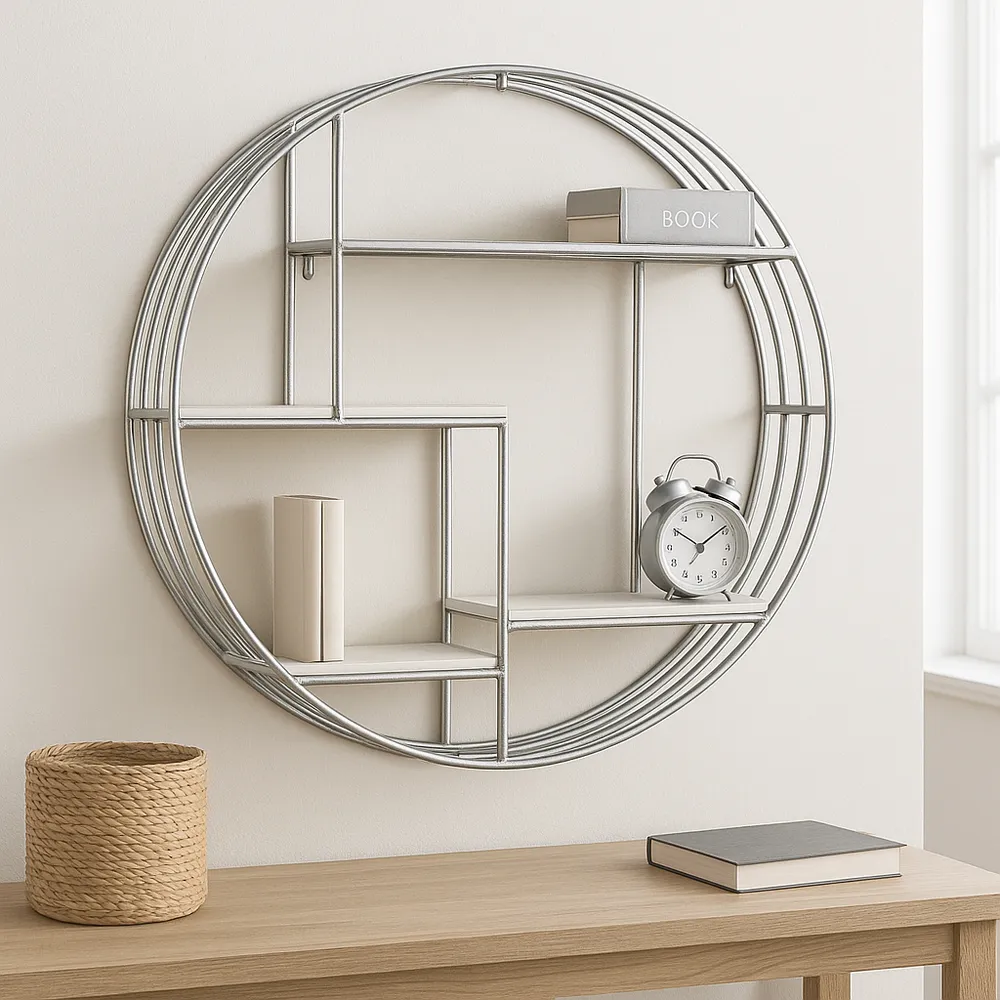 FINCHWAY SILVER WALL SHELF 32 (IN)