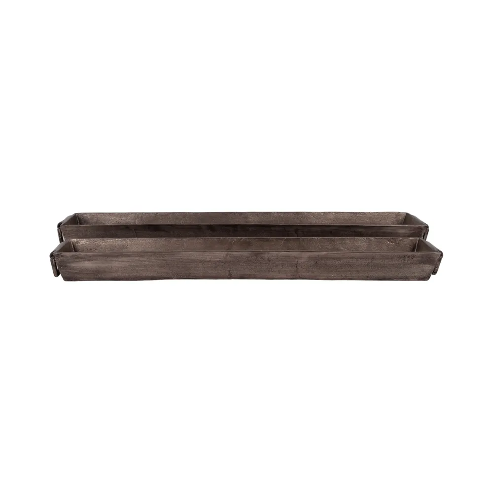 HELTONBROOK SET OF 2 SILVER TRAY 3 (IN)