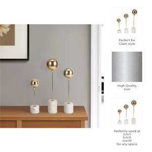 RAFESTONE SET OF 3 GOLD DECOR 18 (IN) 9
