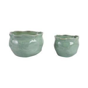DRAPERSTONE SET OF 2 GREEN PLANTER 9 (IN) 1