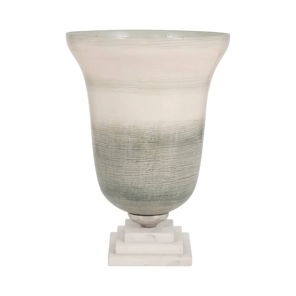 ERWINLAND GREEN GLASS VASE 14 (IN)