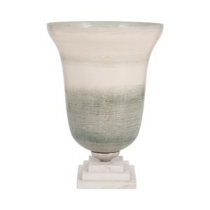 ERWINLAND GREEN GLASS VASE 14 (IN) 5