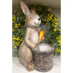 Bunny With Basket 11.5x7.5x18.5in 2
