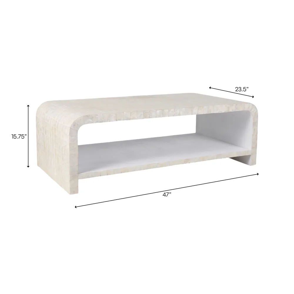 KIRASTONE IVORY COFFEE TABLE 16 (IN)