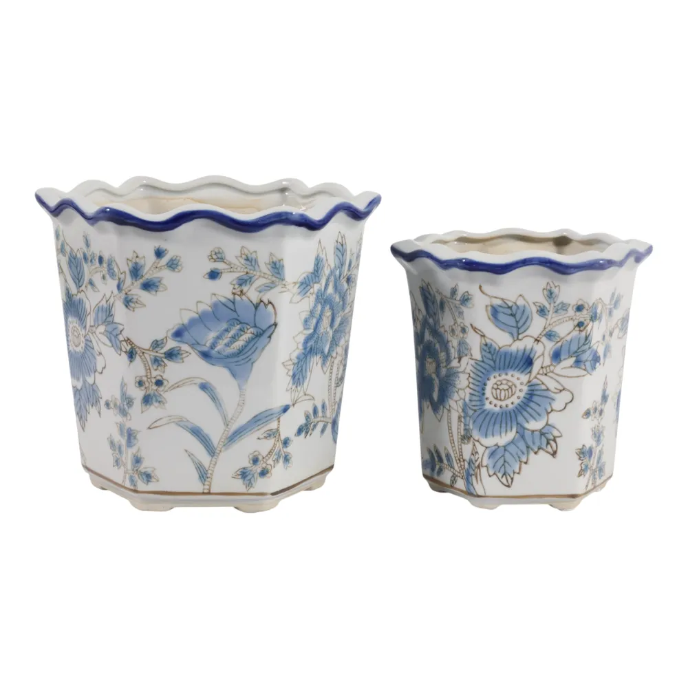 ENOCHFIELD SET OF 2 BLUE PLANTER 7 (IN)