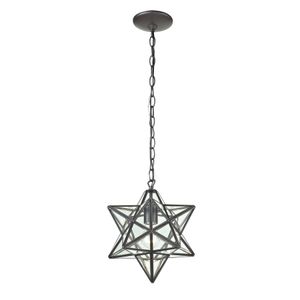 Moravian Star 9'' Wide 1-Light Mini Pendant - Oil Rubbed Bronze 1