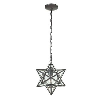 Moravian Star 9″ Wide 1-Light Mini Pendant - Oil Rubbed Bronze