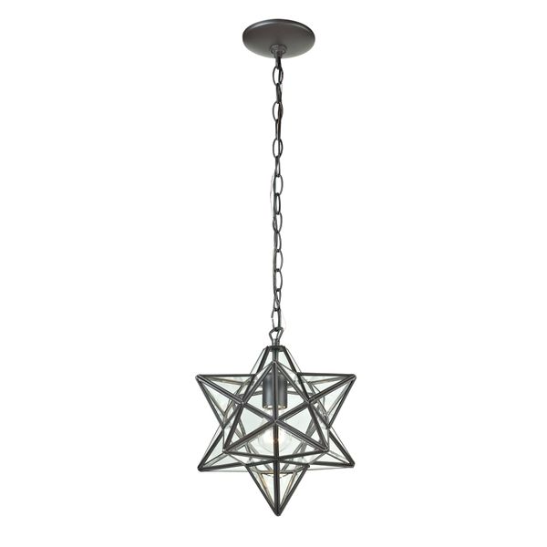 Moravian Star 9'' Wide 1-Light Mini Pendant - Oil Rubbed Bronze