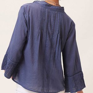 Easy Lightweight Navy Cotton Blouse 4