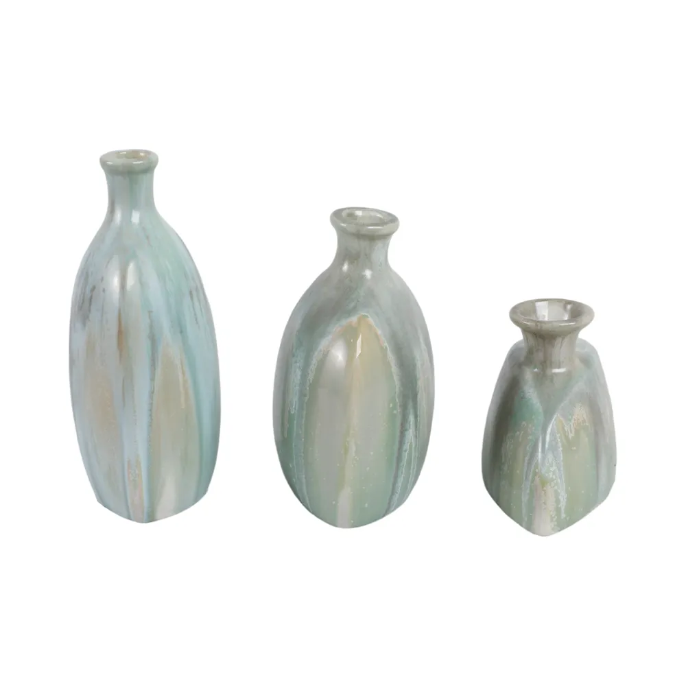 BENTONFIELD SET OF 3 IVORY VASES 9 (IN)