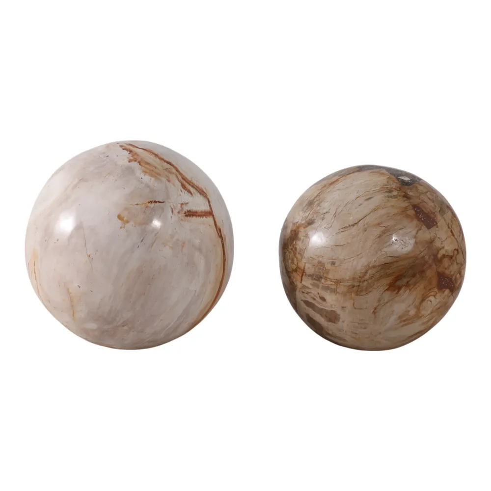 ELDERVIEW SET OF 2 IVORY ORBS 6 (IN)