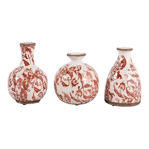 DAMIENLEY SET OF 3 BROWN VASES 6 (IN) 4