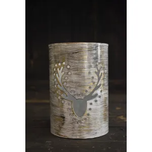 Deer Head Cutout Iron Container 4x6in 3