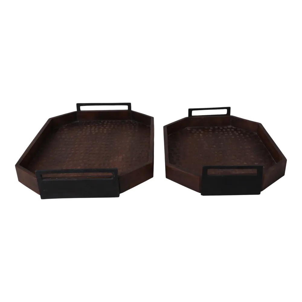 ERINOAK SET OF 2 BROWN TRAY 5 (IN)