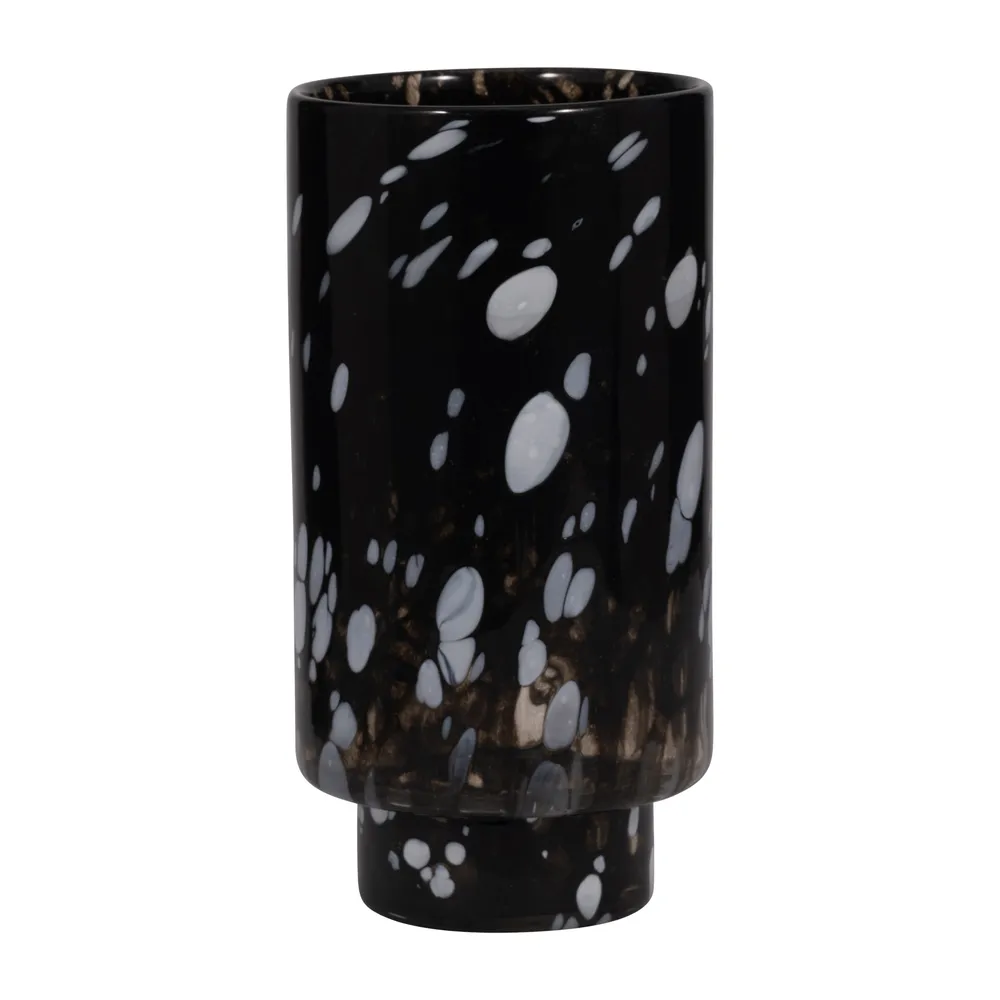 BAKERWOOD BLACK GLASS VASE 13 (IN)