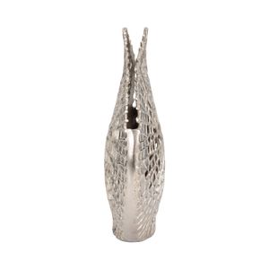 METAL, 14" CONTEMPORARY VASE, SILVER 5