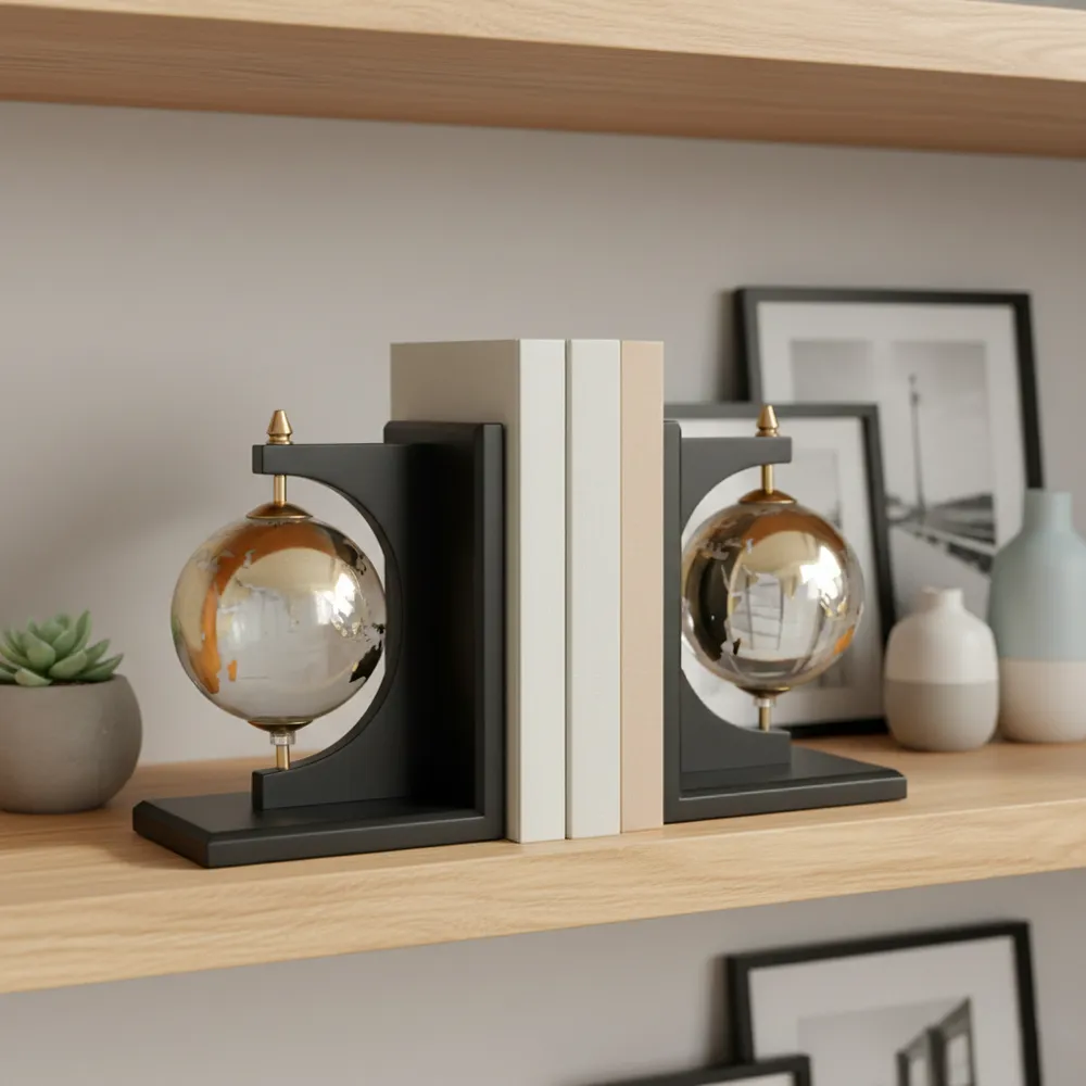 CULLENMORE SET OF 2 BLACK BOOKENDS 9 (IN)
