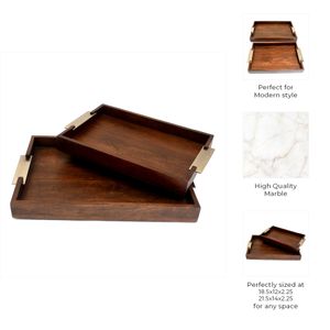 NEWTONSHAW SET OF 2 BROWN TRAY 3 (IN) 9