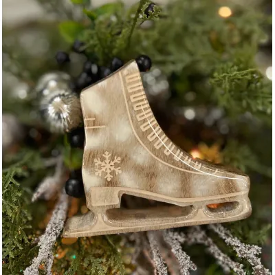 Clear Enamel Ice Skate 4x4in