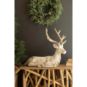 Antique White Faux Concrete Deer 1