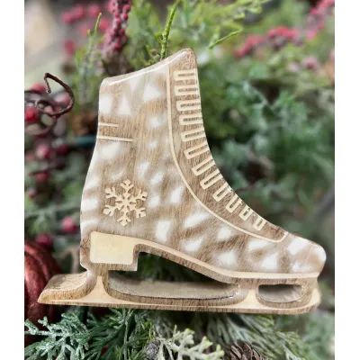 Clear Enamel Ice Skate 6x7in