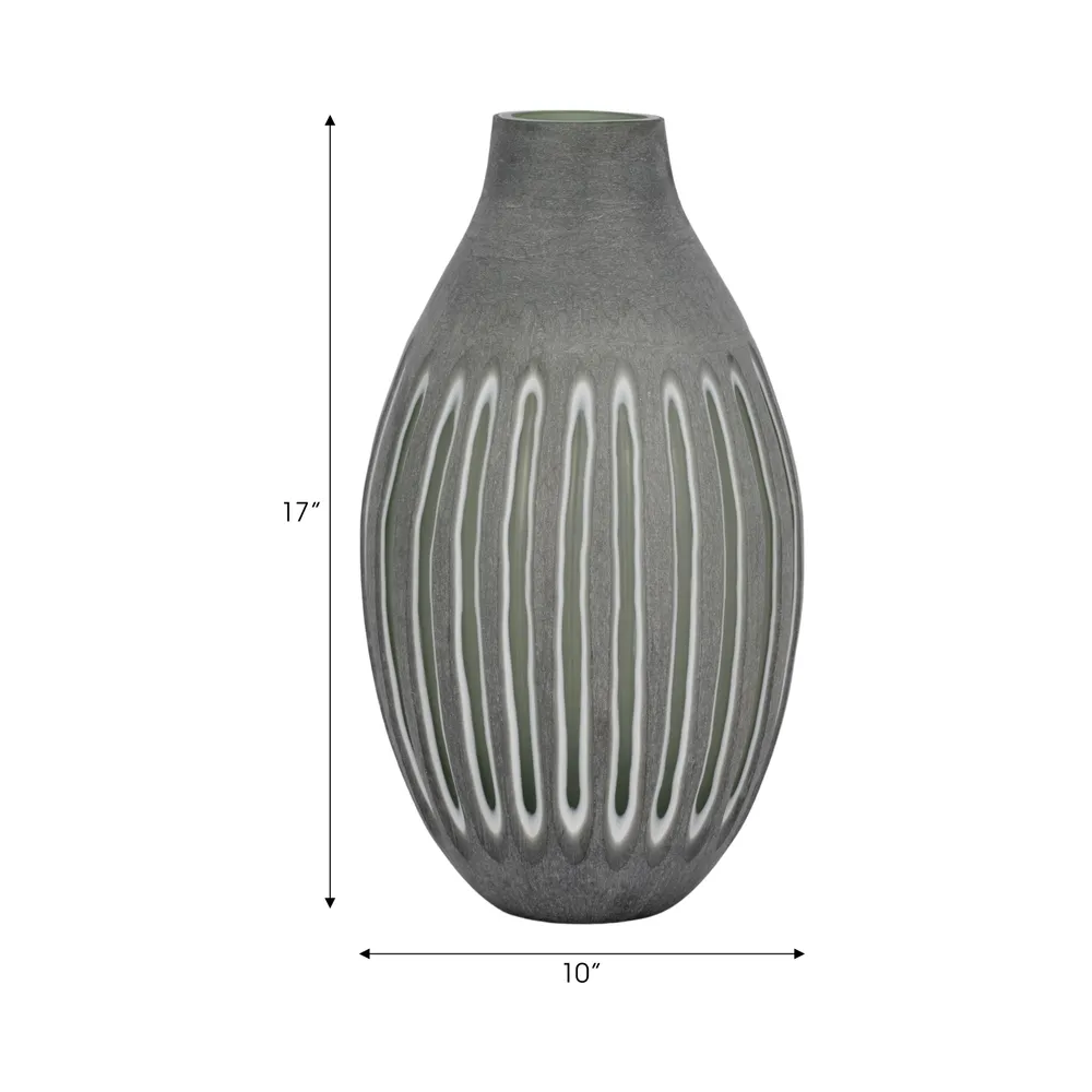 DESMONDCROSS GREEN GLASS VASE 17 (IN)