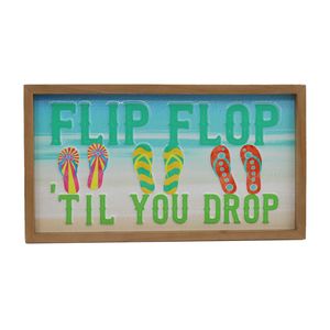 18" FLIP FLOP 'TIL YOU DROP WALL PLAQUE 1