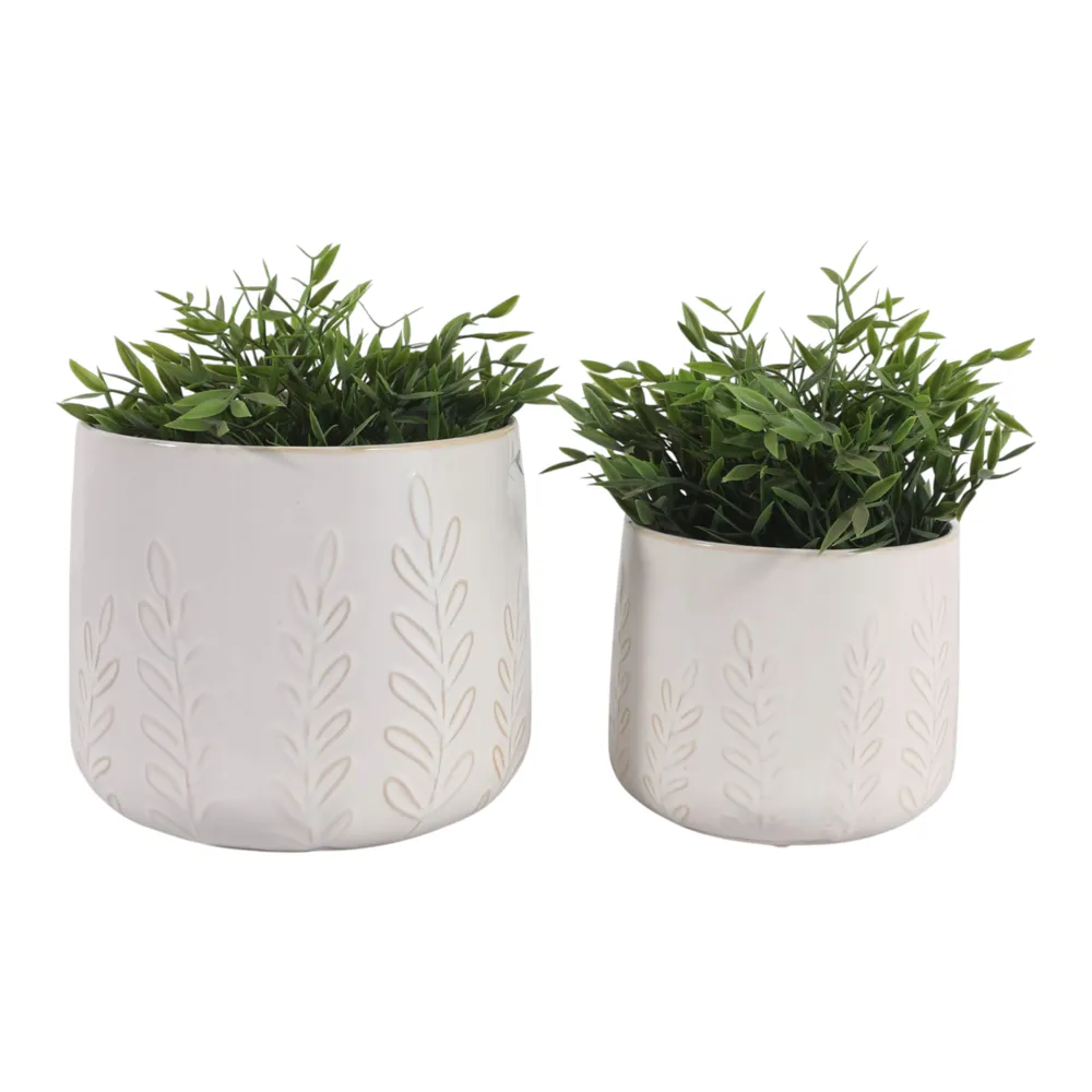 DUNRUN SET OF 2 IVORY PLANTER 7 (IN)