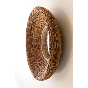 Round Banana Fiber Framed Mirror 3